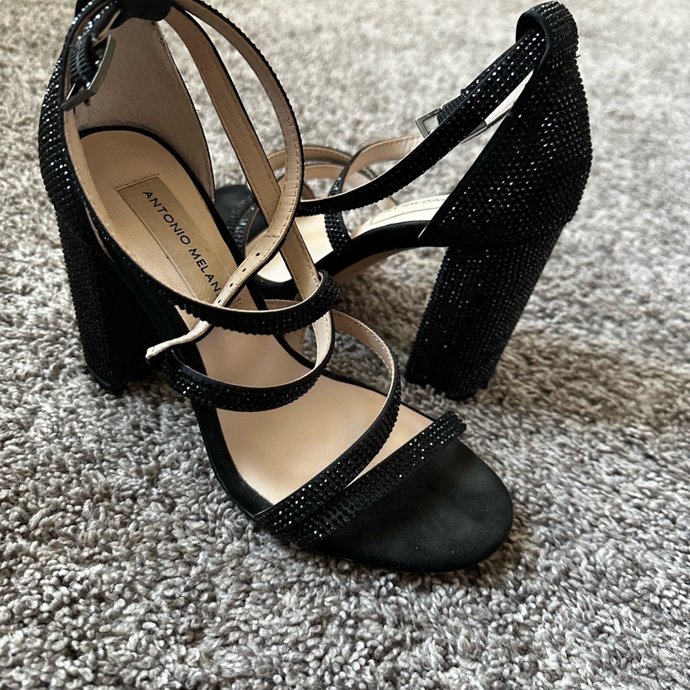 Antonio Melani Black Strappy Heels